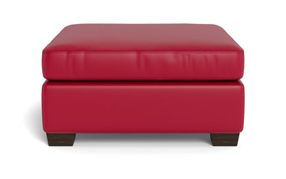 Track Leather Cocktail Ottoman - Tribeca Scarlet