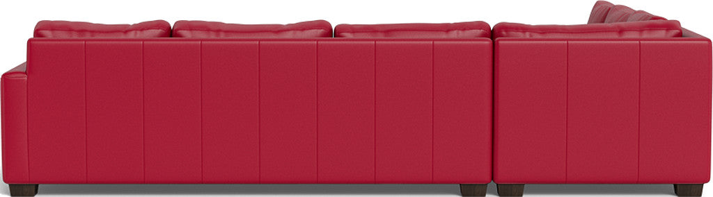 Track 121" Leather Right Corner Sleeper Sectional - Tribeca Scarlet