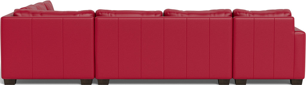 Track 141" Leather Corner Sectionals W. Full Sleeper & Left Chaise - Tribeca Scarlet