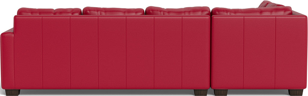 Track 121" Leather Left Chaise Sleeper Sectional - Tribeca Scarlet