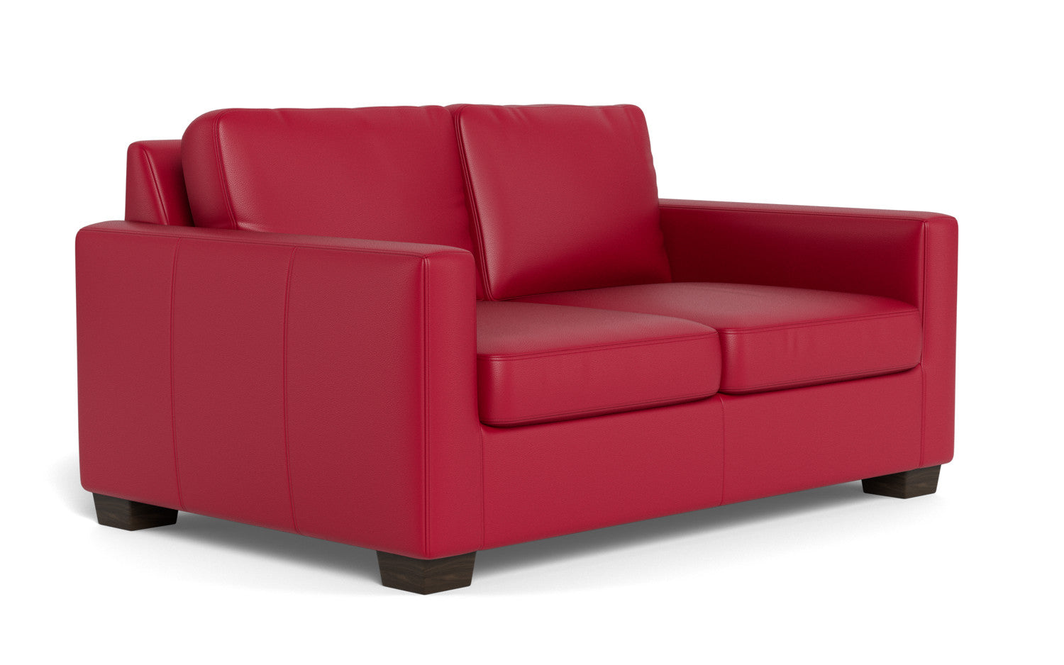 Track 62" Leather Twin Sleeper - Tribeca Scarlet
