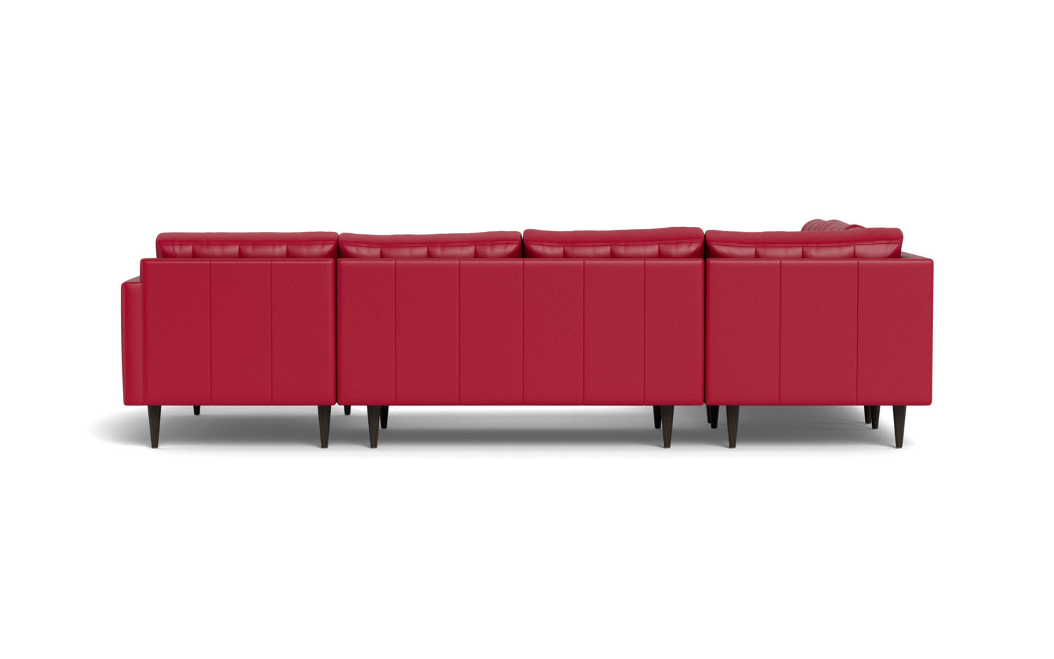 Wallace 131" Leather Corner Sectionals w. Right Chaise - Tribeca Scarlet