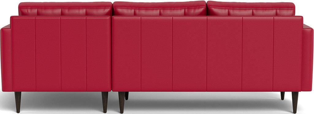 Wallace 98" Leather Right Chaise Sectional - Tribeca Scarlet
