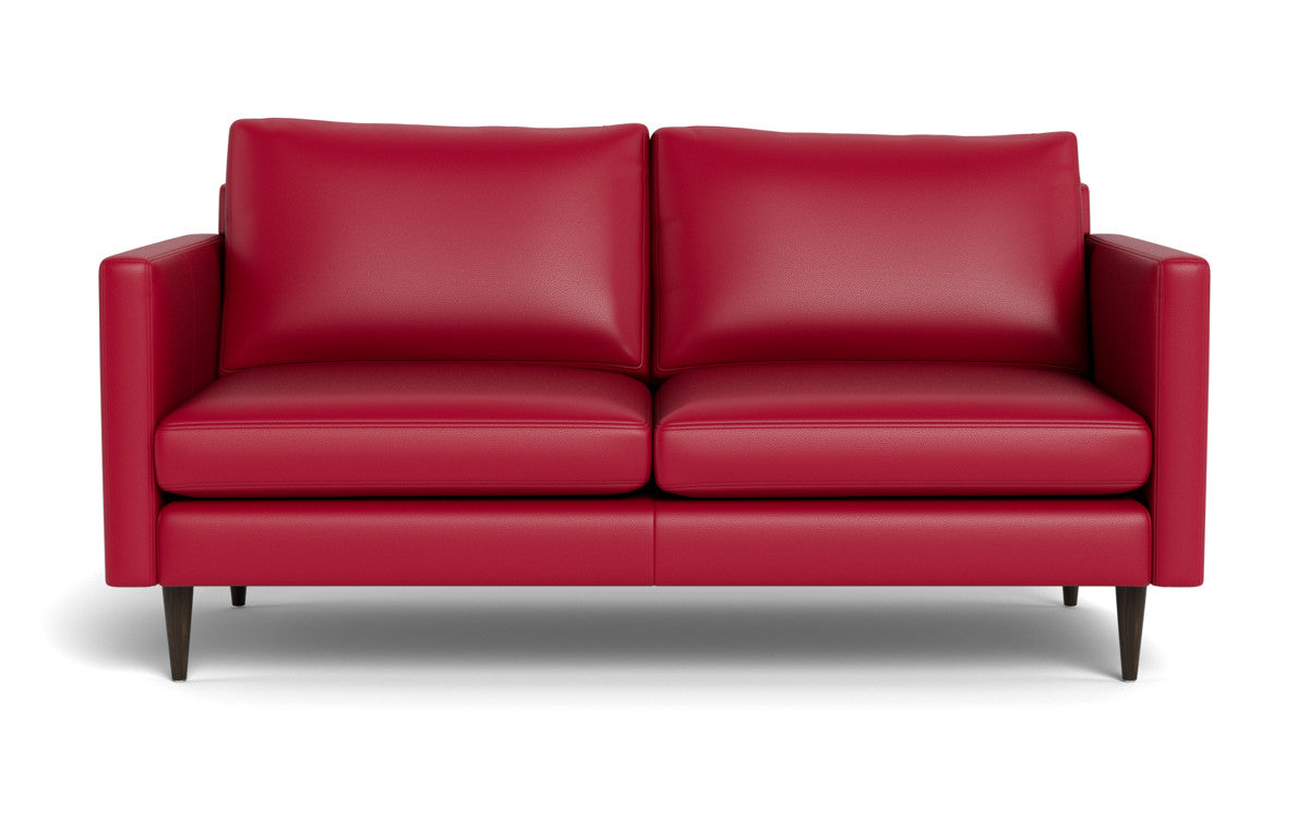 Wallace 69" Leather Untufted Loveseat - Tribeca Scarlet
