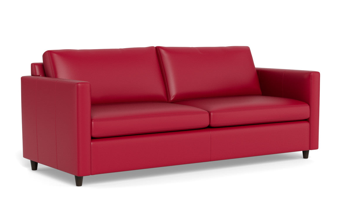 Wallace 74" Leather Untufted Queen Sleeper Sofa - Tribeca Scarlet
