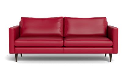 Wallace 85" Leather Untufted Sofa - Tribeca Scarlet