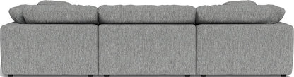 Fluffy 3 Piece Sofa W/Double Ottoman - Tropez Ash