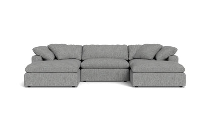 Fluffy 3 Piece Sofa W/Double Ottoman - Tropez Ash