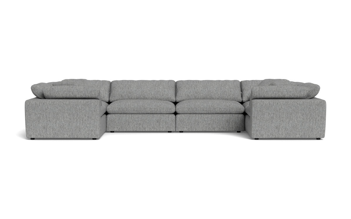 Fluffy 4 Corner U Sectional - Tropez Ash