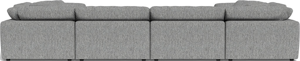 Fluffy 4 Corner U Sectional - Tropez Ash