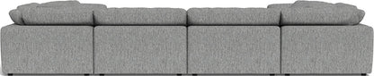 Fluffy 4 Corner U Sectional - Tropez Ash