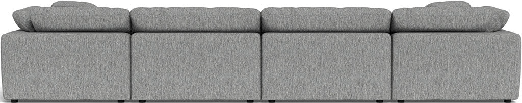 Fluffy 4 Piece Sectional W/Double Otto - Tropez Ash