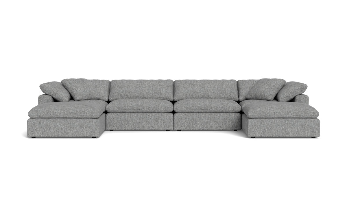 Fluffy 4 Piece Sectional W/Double Otto - Tropez Ash