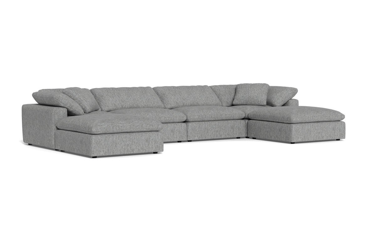 Fluffy 4 Piece Sectional W/Double Otto - Tropez Ash