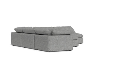 Fluffy 5 Piece Sectional W/Ottoman - Tropez Ash