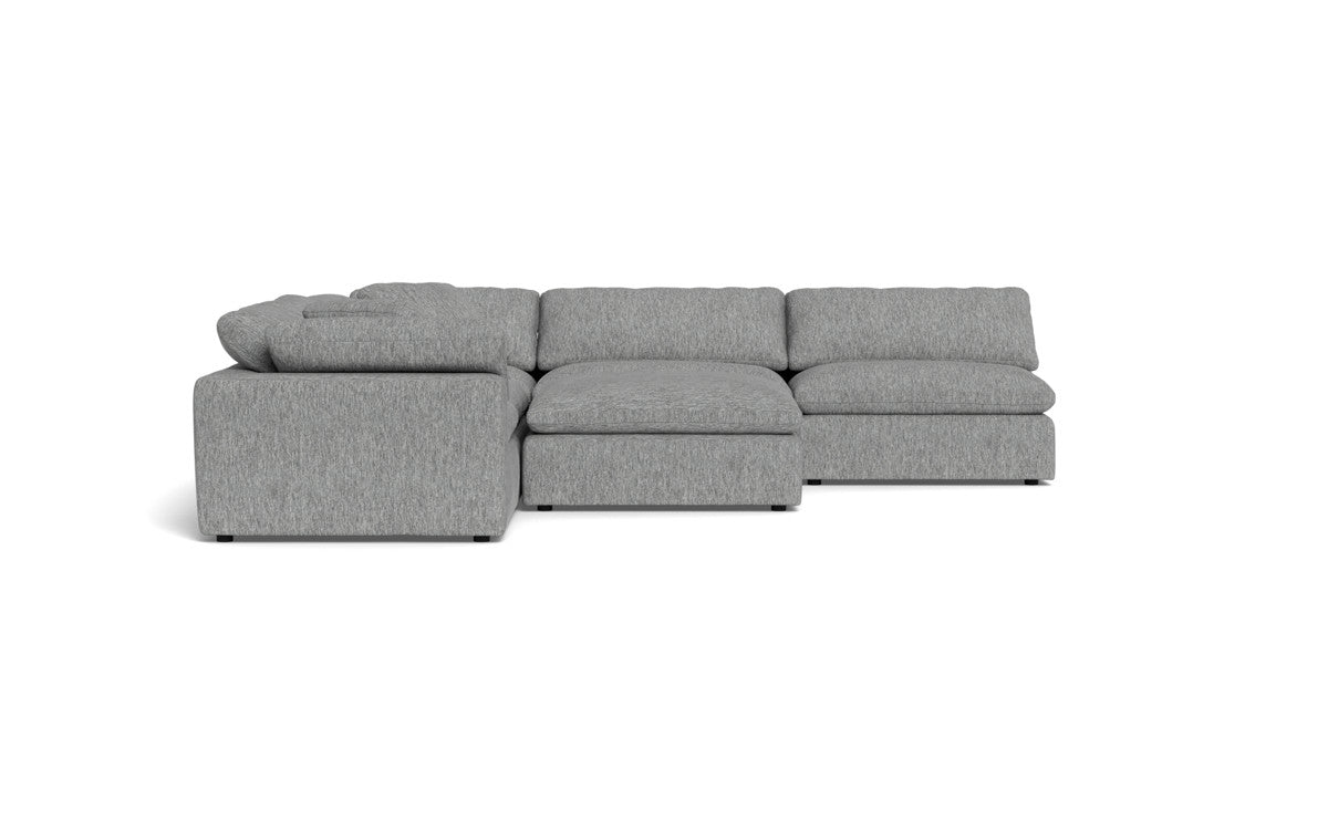 Fluffy 5 Piece Sectional W/Ottoman - Tropez Ash