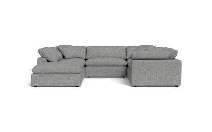 Fluffy 6 Piece Sectional W/Ottoman - Tropez Ash