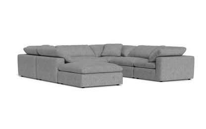 Fluffy 6 Piece Sectional W/Ottoman - Tropez Ash