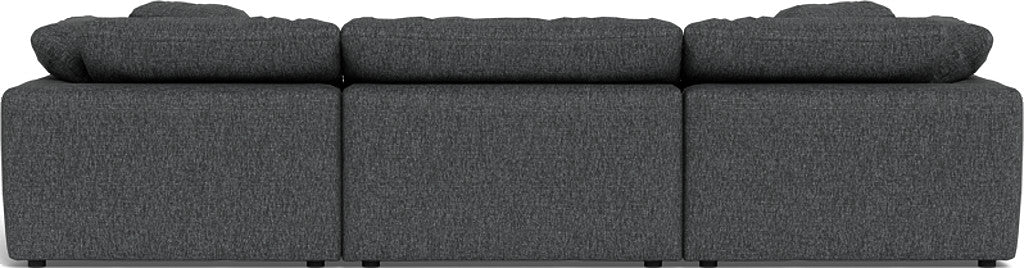 Fluffy 3 Piece Sofa W/Double Ottoman - Tropez Charcoal