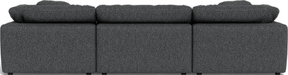 Fluffy 3 Piece Sofa W/Double Ottoman - Tropez Charcoal