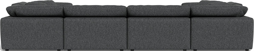 Fluffy 4 Corner U Sectional - Tropez Charcoal