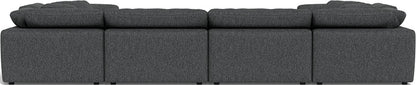 Fluffy 4 Corner U Sectional - Tropez Charcoal