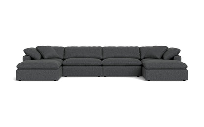 Fluffy 4 Piece Sectional W/Double Otto - Tropez Charcoal