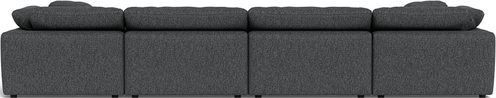 Fluffy 4 Piece Sectional W/Double Otto - Tropez Charcoal