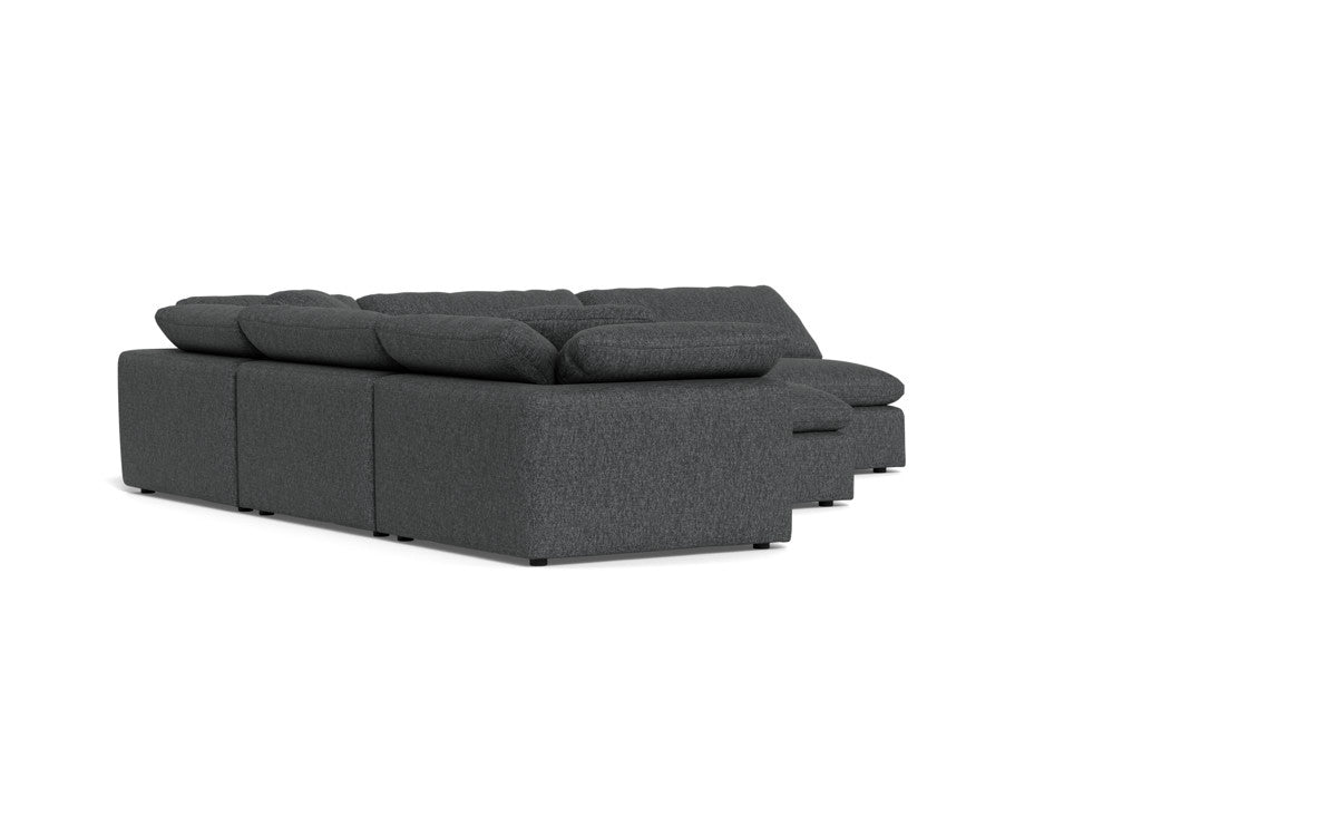 Fluffy 5 Piece Sectional W/Ottoman - Tropez Charcoal