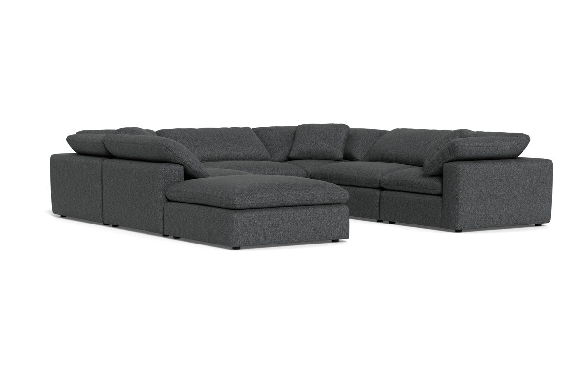 Fluffy 6 Piece Sectional W/Ottoman - Tropez Oyster