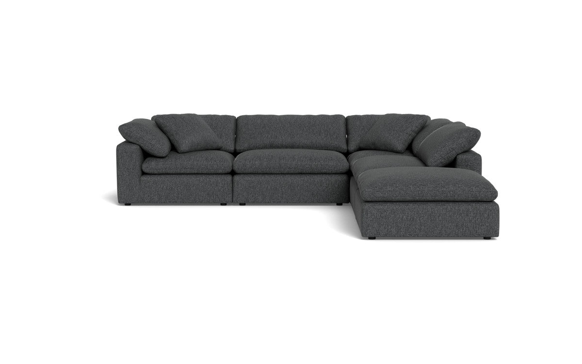 Fluffy 4 Piece Sectional w/Otto - Tropez Charcoal