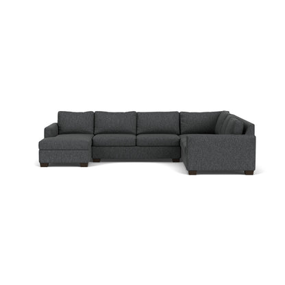 Track 141" Corner Sectionals W. Full Sleeper & Left Chaise - Tropez Charcoal