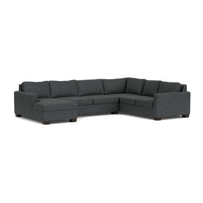 Track 141" Corner Sectionals W. Full Sleeper & Left Chaise - Tropez Charcoal
