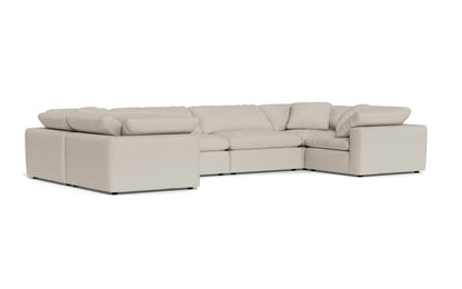 Fluffy 4 Corner U Sectional - Tropez Oyster