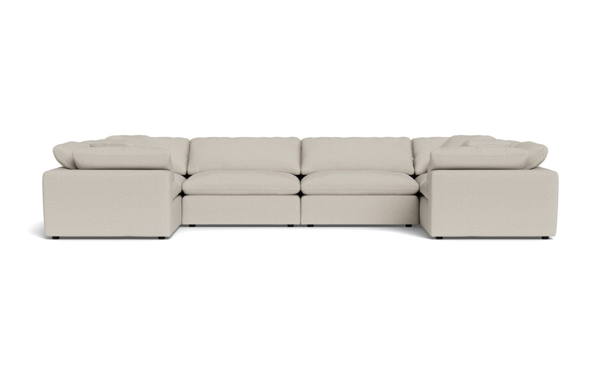 Fluffy 4 Corner U Sectional - Tropez Oyster