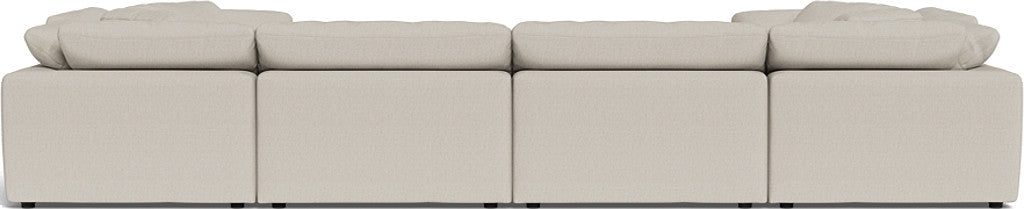 Fluffy 4 Corner U Sectional - Tropez Oyster