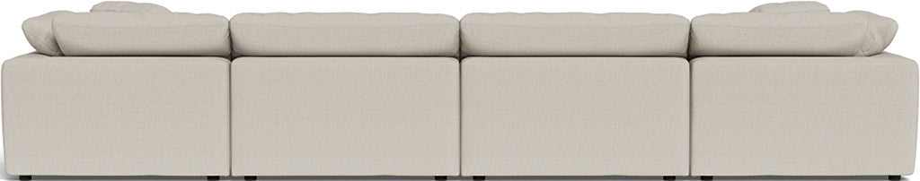 Fluffy 4 Piece Sectional W/Double Otto - Tropez Oyster