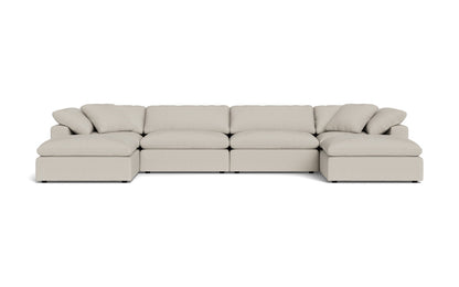 Fluffy 4 Piece Sectional W/Double Otto - Tropez Oyster