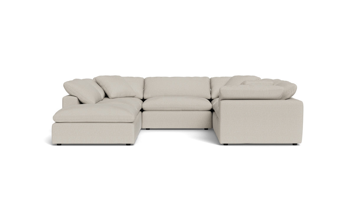 Fluffy 6 Piece Sectional W/Ottoman - Tropez Oyster