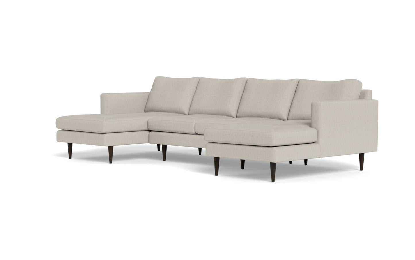 Wallace 126" Untufted Double Chaise U Sectional