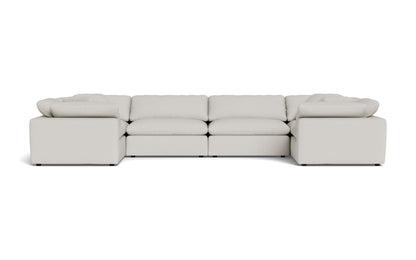 Fluffy 4 Corner U Sectional - Tussah Snow