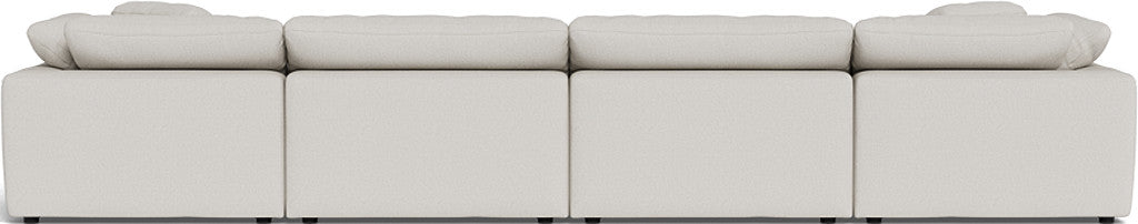 Fluffy 4 Piece Sectional W/Double Otto - Tussah Snow