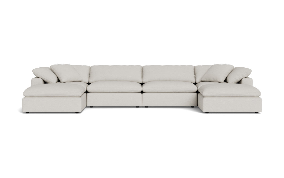 Fluffy 4 Piece Sectional W/Double Otto - Tussah Snow