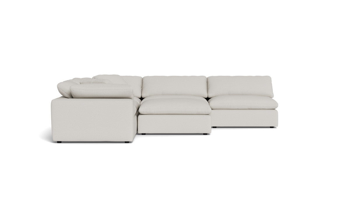 Fluffy 5 Piece Sectional W/Ottoman - Tussah Snow