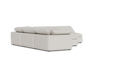 Fluffy 5 Piece Sectional W/Ottoman - Tussah Snow