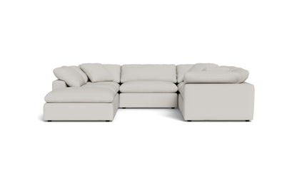 Fluffy 6 Piece Sectional W/Ottoman - Tussah Snow