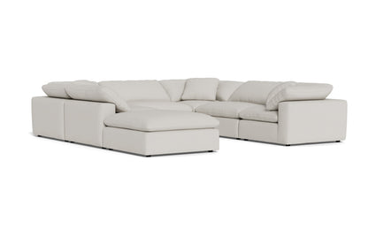 Fluffy 6 Piece Sectional W/Ottoman - Tussah Snow