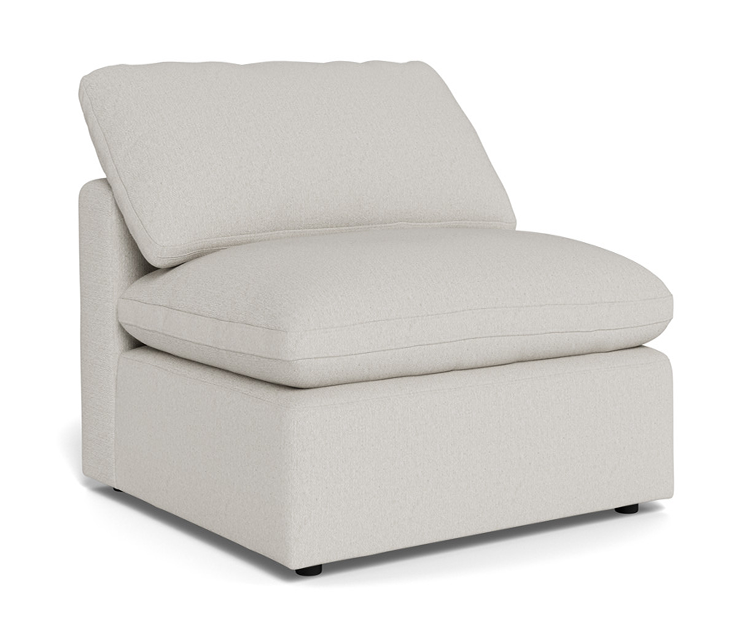 Fluffy Small Armless Chair - Tussah Snow