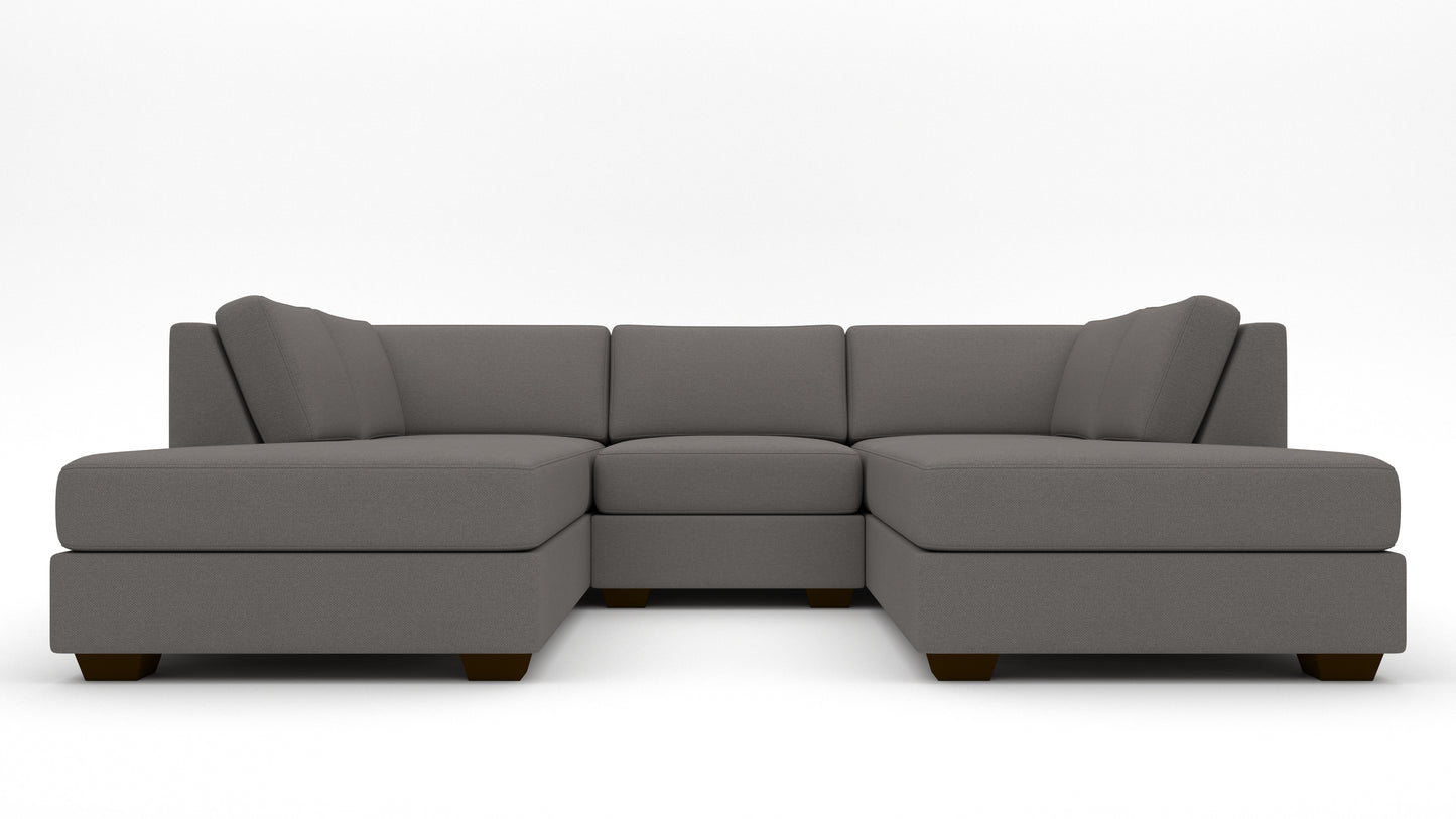 Track 103" Double Chaise With Armless Chair - Peyton Slate