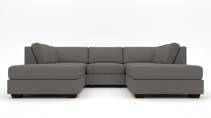 Track 103" Double Chaise With Armless Chair - Peyton Slate